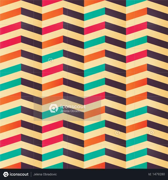 Geometric seamless chevron pattern in retro colors  Illustration