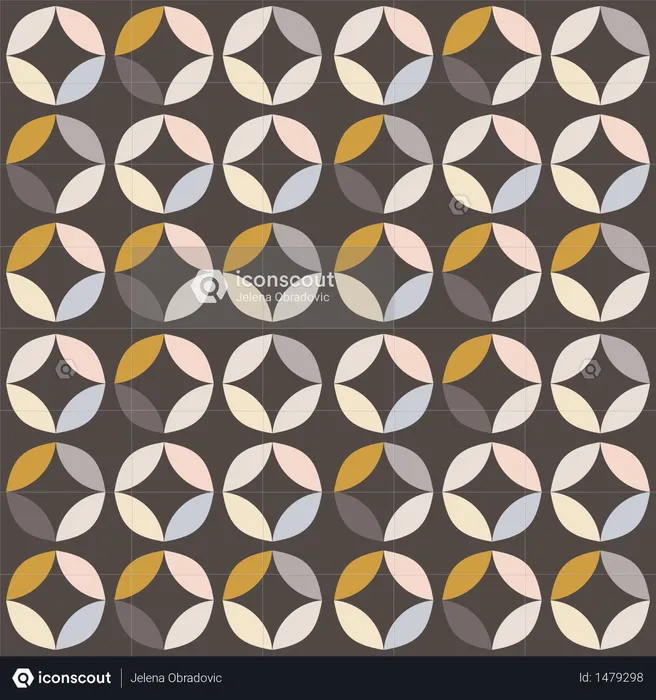 Geometric seamless pattern with colorful circles in retro design  Illustration