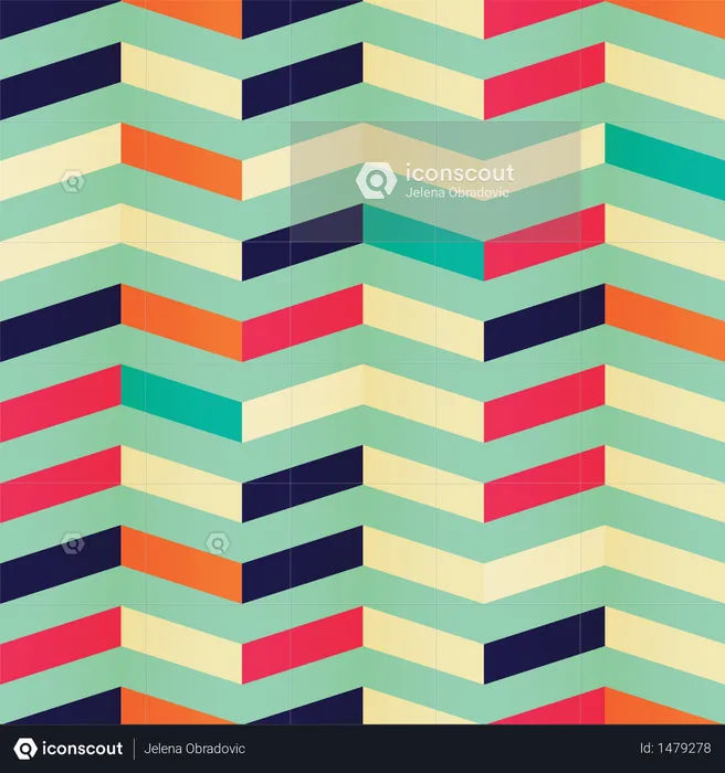 Geometrisches nahtloses Chevron-Muster in Retrofarben  Illustration