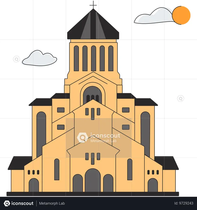 Géorgie - Église de la Trinité de Gergeti  Illustration