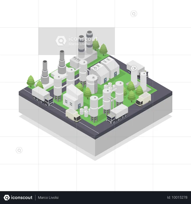 Geothermal Plant  Illustration