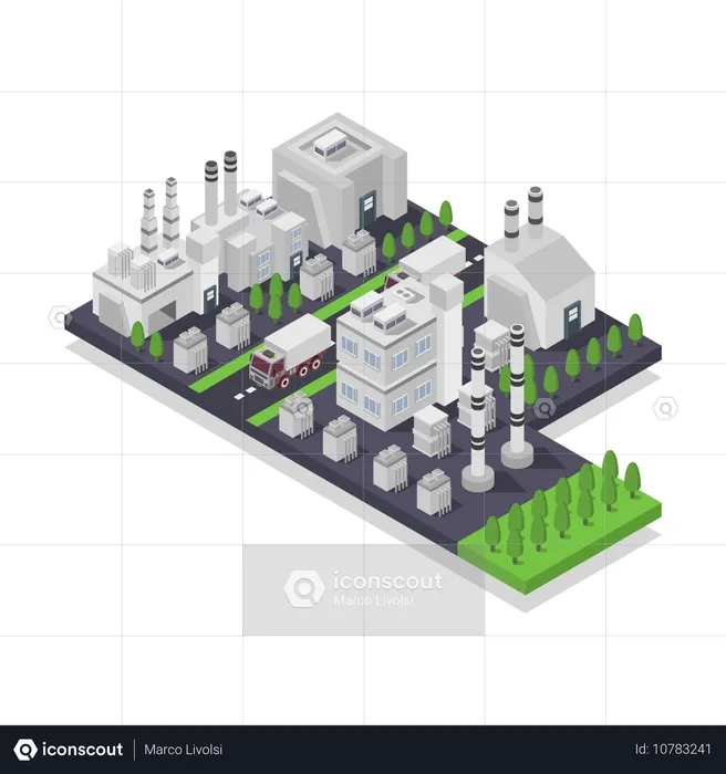 Geothermal power plant  Illustration