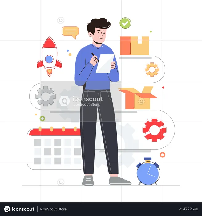 Gerenciamento de entrega de comércio eletrônico  Ilustração