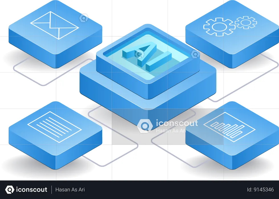 Gerenciamento de rede de inteligência artificial  Ilustração