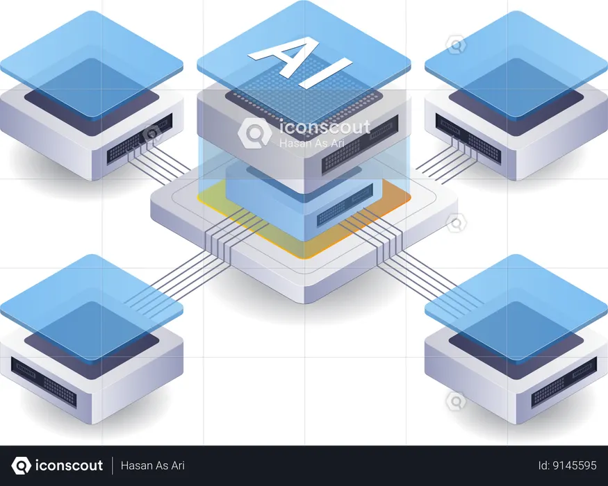 Gerenciamento de rede de inteligência artificial  Ilustração