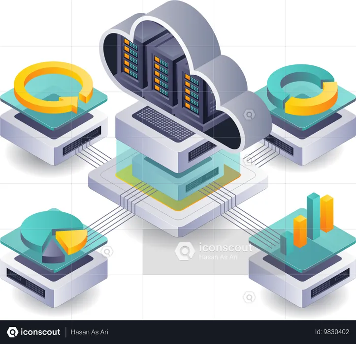 Transformação Digital em Gerenciamento de Servidores Cloud  Ilustração