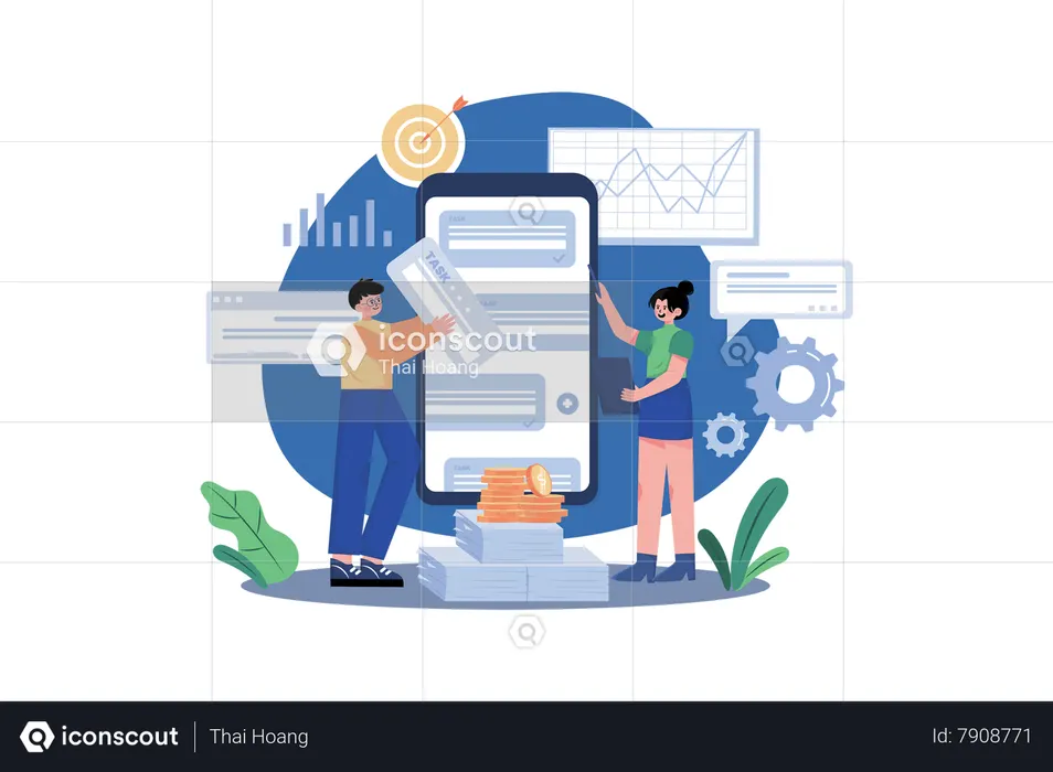 Gerenciamento de tarefas de negócios  Ilustração