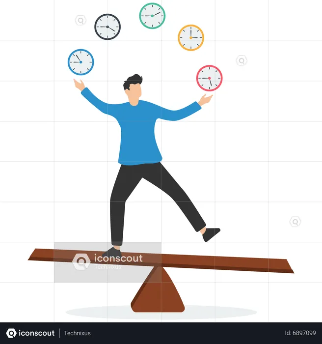 Gerenciamento de tempo para melhor eficiência e produtividade  Ilustração