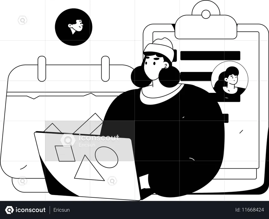 Gerente trabajando en Dotación de Personal Empresarial  Ilustración