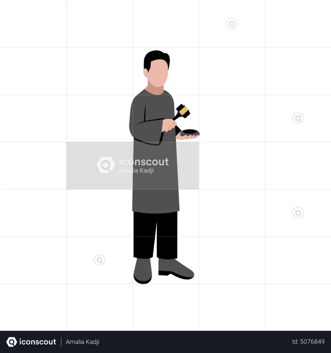 Richter stehen mit Hammer und Hammer in der Hand  Illustration