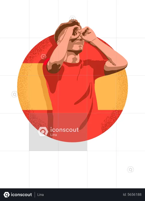 German soccer player celebrating goal  Illustration