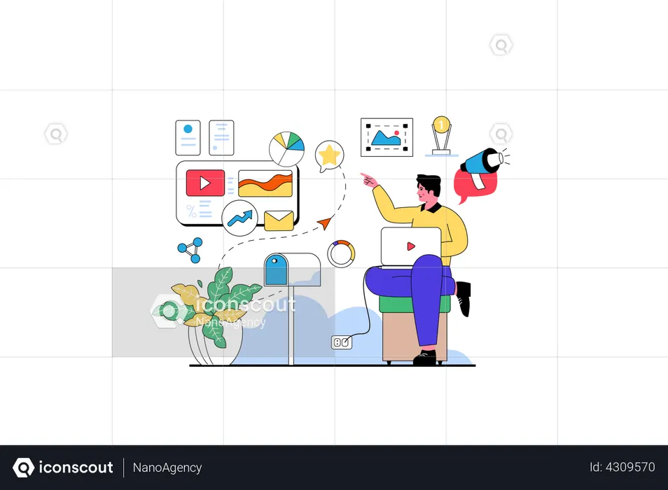 Geschäftsdiagrammstatistiken  Illustration