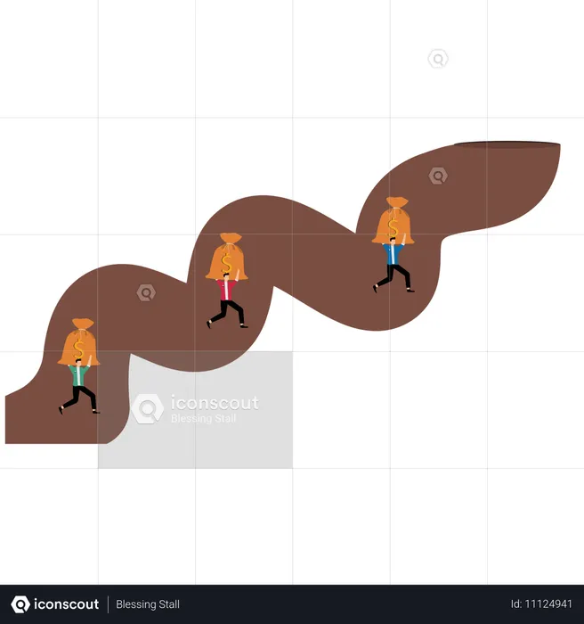 Geschäftsdiebe haben Geld gestohlen  Illustration