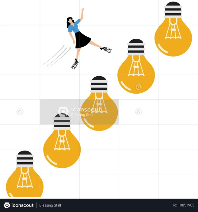 Geschäftsfrau erkundet neue Ideen  Illustration