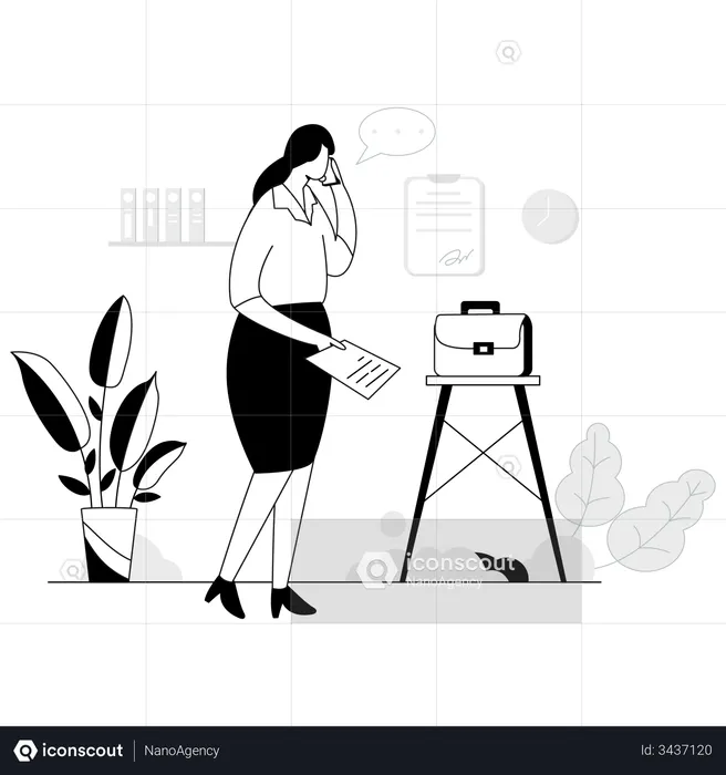 Geschäftsfrau erledigt Papierkram  Illustration