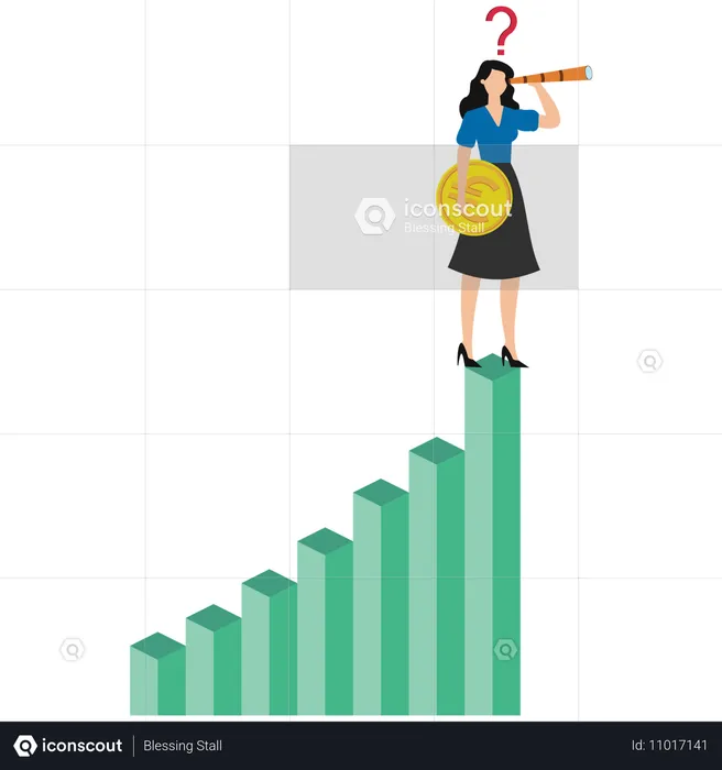 Geschäftsfrau macht Finanzinvestitionen  Illustration