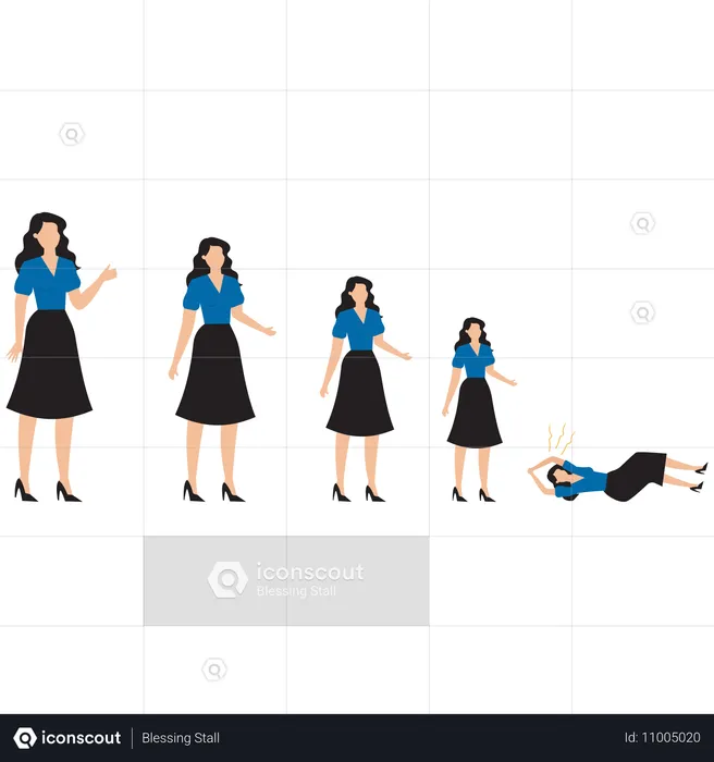 Geschäftsfrau wird psychisch misshandelt  Illustration