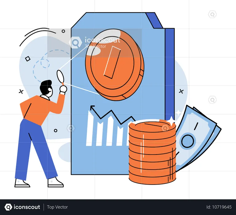 Unternehmensinvestitionen Kauf von Aktien und Fonds  Illustration