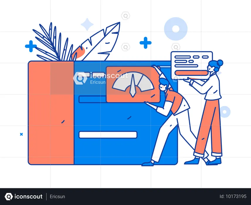 Geschäftsleute analysieren Wachstumsdaten  Illustration