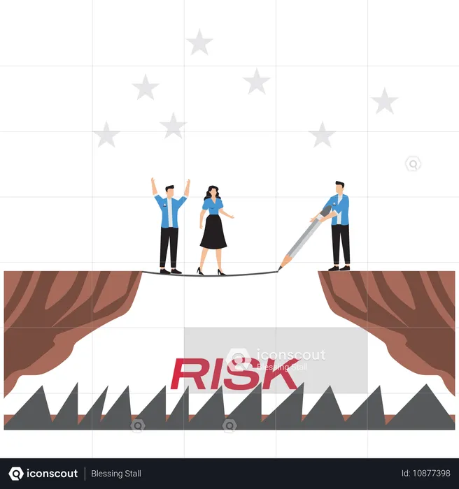 Geschäftsleute, die im Risikomanagement arbeiten  Illustration