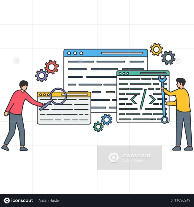 Geschäftsleute, die Projektmanagement betreiben  Illustration