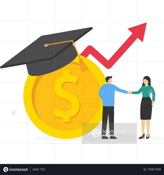 Geschäftsleute diskutieren über finanzielles Wachstum  Illustration