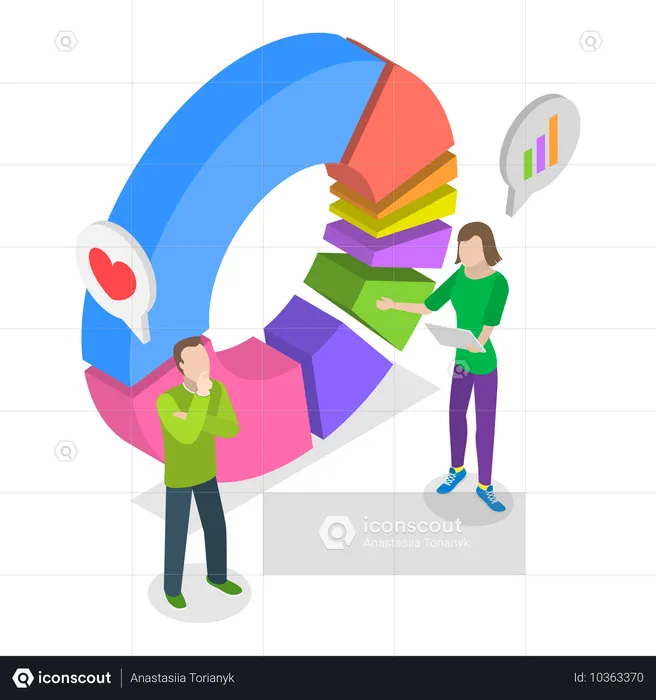 Geschäftsleute entwickeln Marktforschungsstrategien  Illustration