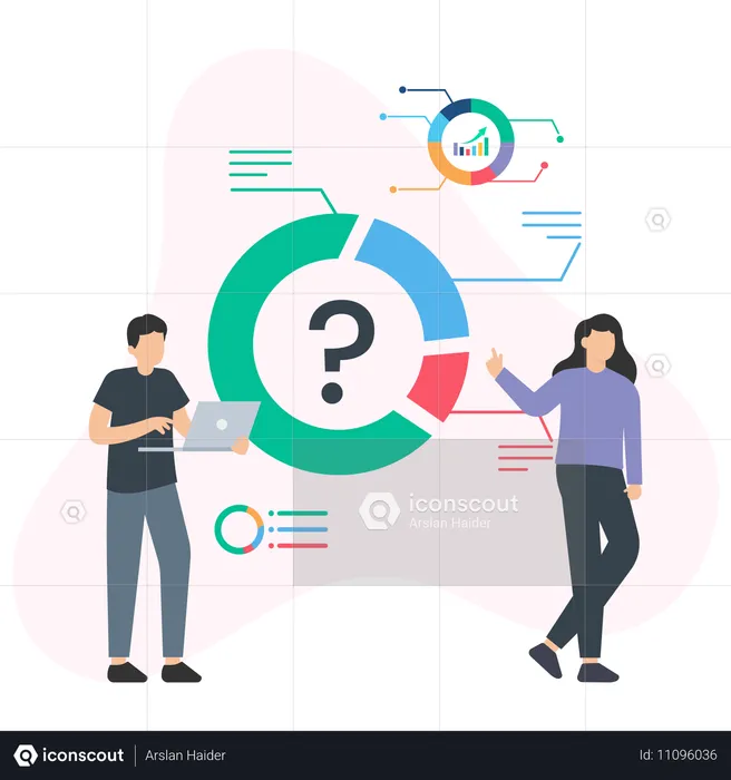 Geschäftsleute, die Marktanalysen durchführen  Illustration