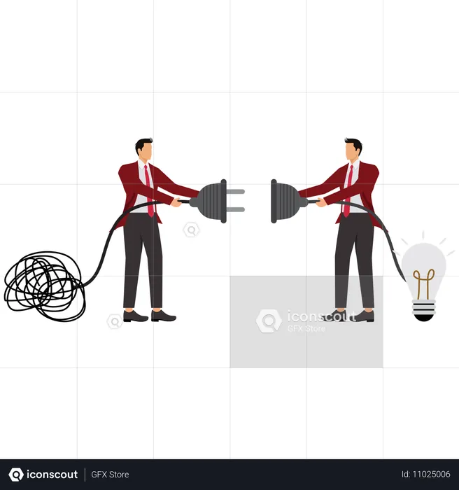 Geschäftsleute lösen Geschäftsprobleme  Illustration