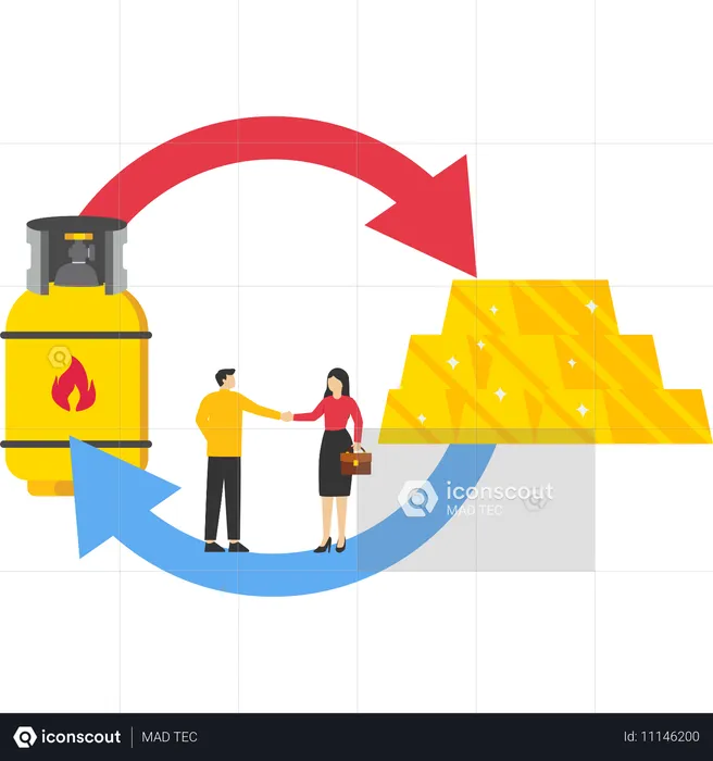 Geschäftsleute, die Geschäftsabschlüsse tätigen  Illustration