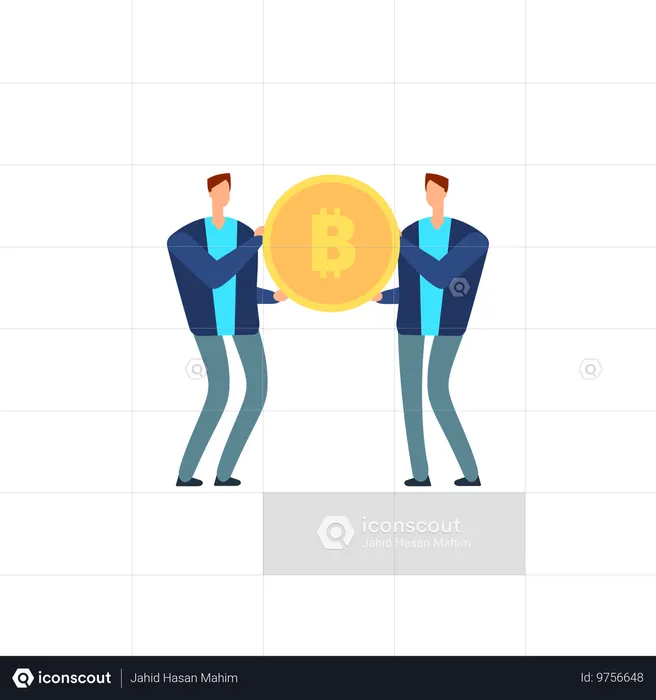 Geschäftsleute mit Kryptowährung  Illustration