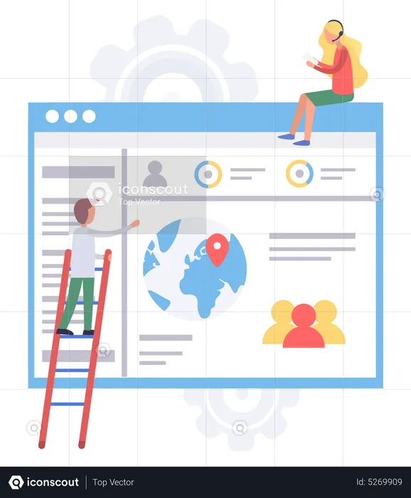 Geschäftsleute mit Webanalyse  Illustration