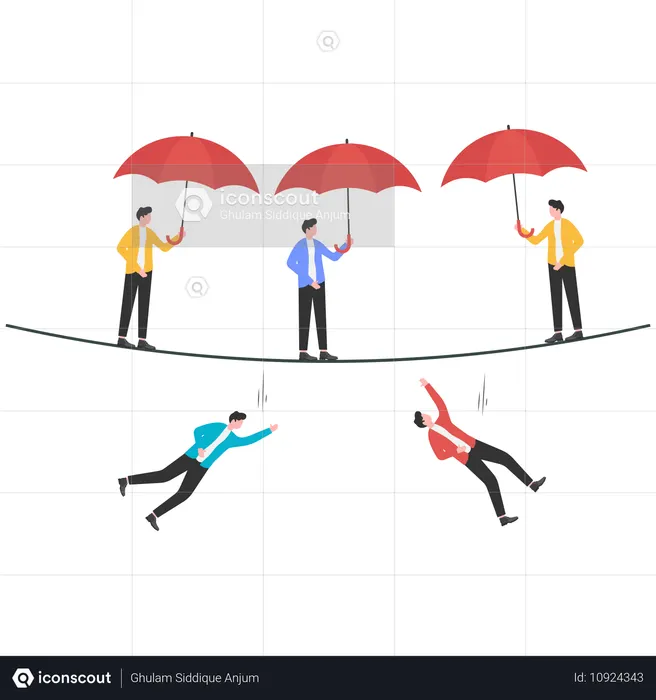 Geschäftsleute, die eine Geschäftsversicherung abschließen  Illustration
