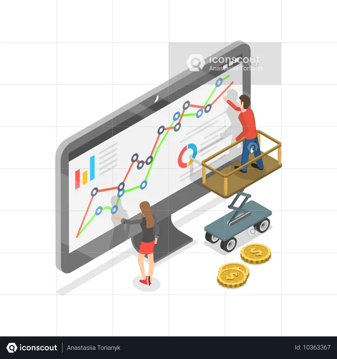 Geschäftsleute, die Finanzinvestitionen tätigen  Illustration