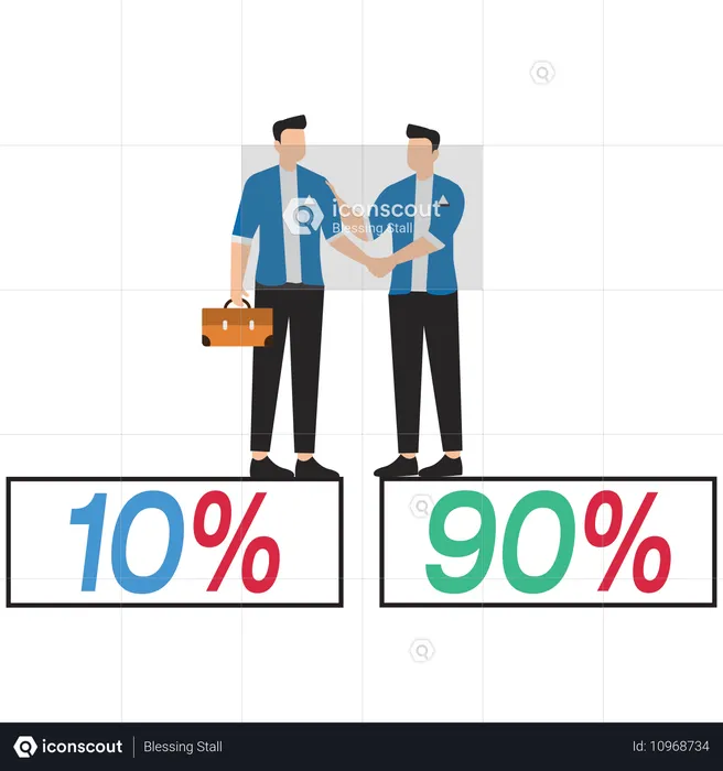 Geschäftsleute teilen Gewinn  Illustration