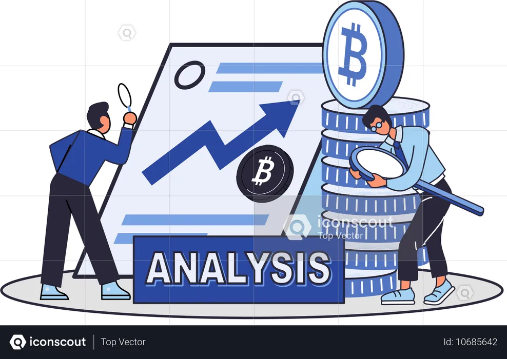 Geschäftsleute überprüfen Analysediagramm  Illustration