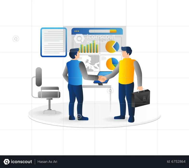 Geschäftsleute vereinbaren Zusammenarbeit bei der Geschäftsentwicklung  Illustration