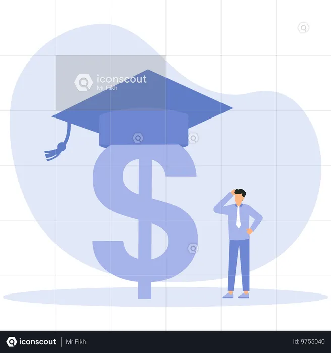 Geschäftsmann mit Abschluss in Finanzwissenschaft  Illustration