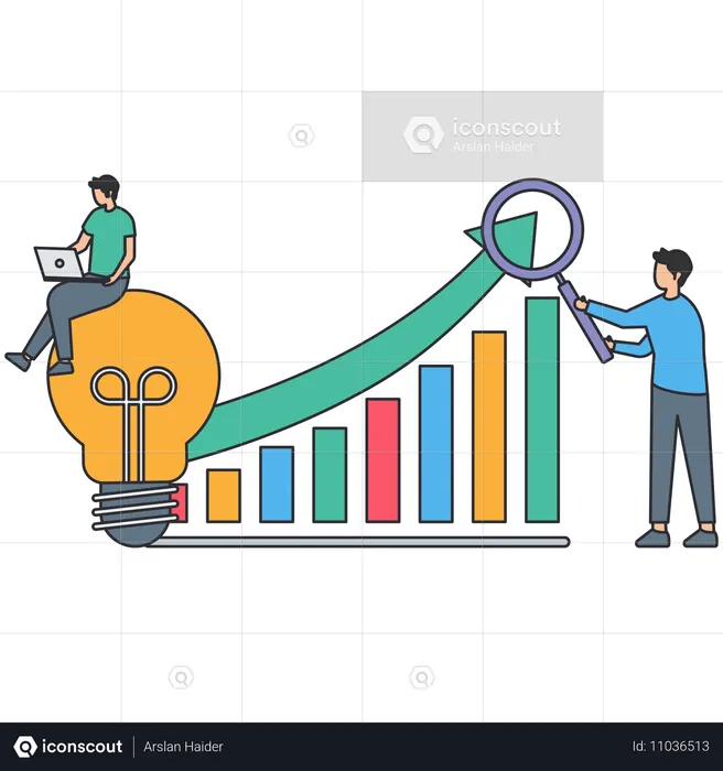 Geschäftsmann analysiert die Marktentwicklung  Illustration