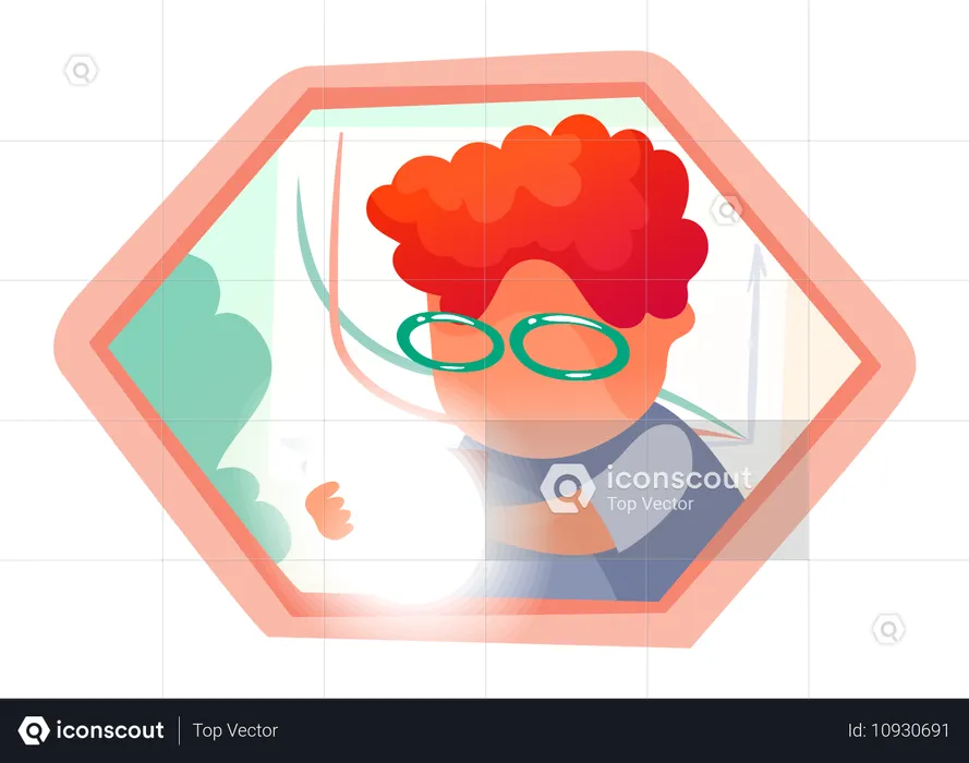 Geschäftsmann analysiert Geschäftsstrategie  Illustration