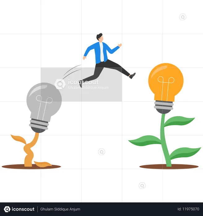 Geschäftsmann ändert Geschäftsstrategie  Illustration