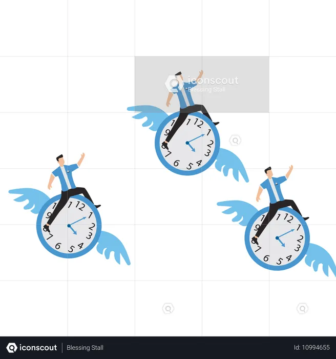 Geschäftsmann arbeitet an Geschäftstermin  Illustration