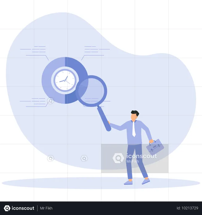 Geschäftsmann arbeitet an Projektterminen  Illustration