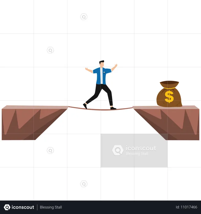 Geschäftsmann auf dem Weg in die Finanzwelt  Illustration