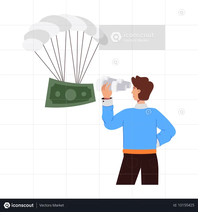 Geschäftsmann erhöht finanzielle Standards für Mitarbeiter  Illustration