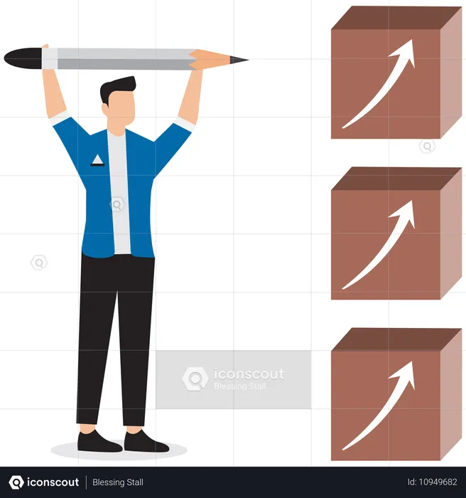 Geschäftsmann hat alle Kontrollkästchen markiert  Illustration