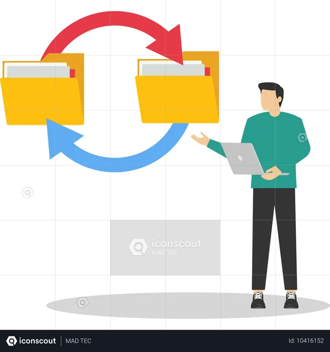 Geschäftsmann macht Dateiverwaltung  Illustration