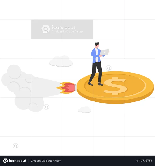 Geschäftsmann macht Finanzmanagement  Illustration