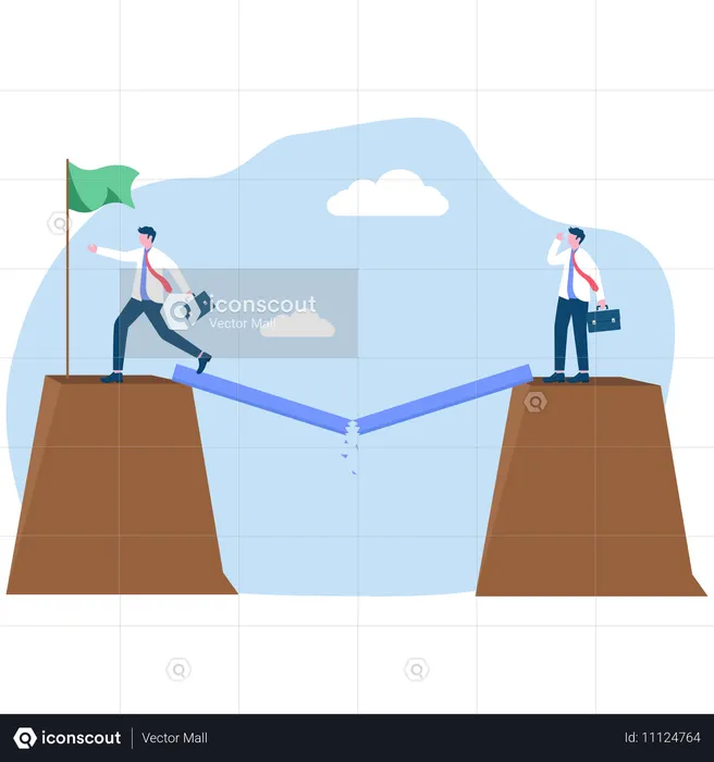 Geschäftsmann erzielt geschäftlichen Erfolg  Illustration