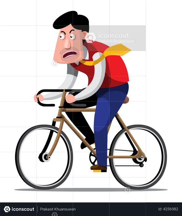 Geschäftsmann auf Fahrrad  Illustration